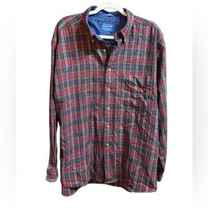 Pendleton Men’s Plaid Flannel Button Down Shirt XL Classic Fit 100% Wool